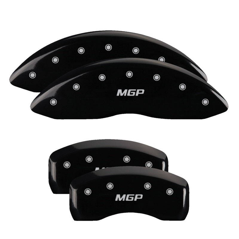 MGP 4 Caliper Covers Engraved Front & Rear MGP Black finish silver ch