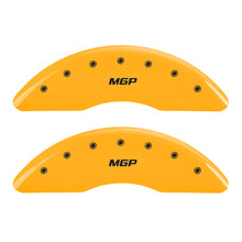 Load image into Gallery viewer, MGP 4 Caliper Covers Engraved Front &amp; Rear MGP Yellow finish black ch