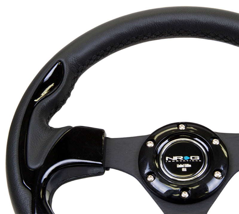 NRG Reinforced Steering Wheel (320mm) Blk w/Gloss Black Trim