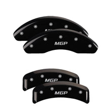 Load image into Gallery viewer, MGP 4 Caliper Covers Engraved Front &amp; Rear MGP Black Finish Silver Characters 1992 BMW 318is