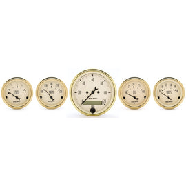 AutoMeter Gauge Kit 5 Pc. 3-1/8in. & 2-1/16in. Elec. Speedometer Golden Oldies