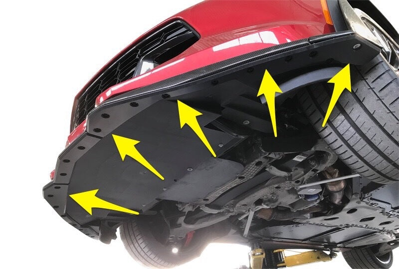 ProTEKt 15-19 Chevrolet Corvette C7 Z07 (w/Wide Winglet) Custom Fit Front Bumper Skid Plates