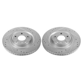 Power Stop 17-19 Audi A4 Rear Evolution Drilled & Slotted Rotors - Pair