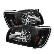 Load image into Gallery viewer, Xtune Toyota Tacoma 01-04 1 Piece w/ Chrome Trim Crystal Headlights Black HD-ON-TT01-1PC-LED-CC-BK