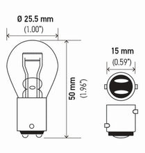 Load image into Gallery viewer, Hella Bulb 1034 12V 23/8W Bay15D S8 (2)