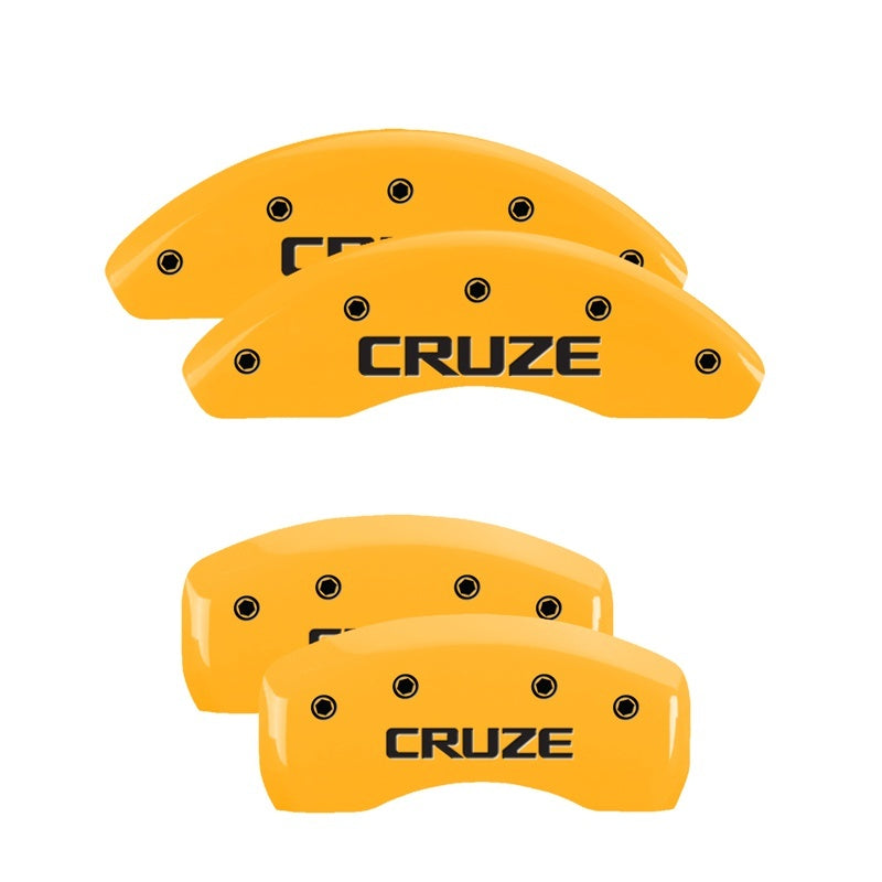 MGP 4 Caliper Covers Engraved Front & Rear MGP Yellow Finish Black Char 2007 Audi A4 Quattro