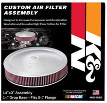 Load image into Gallery viewer, K&amp;N 14in Red Custom Air Cleaner Assembly - 5.125in ID x 14in OD x 2.75in H x 1.25in Drop Base