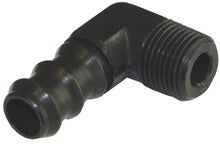 Load image into Gallery viewer, Moroso Air/Oil Separator Fuel Line Fitting - 3/8in to 1/2in Hose - 90 Degree - Black - Single