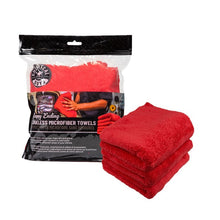 Load image into Gallery viewer, Chemical Guys Happy Ending Ultra Edgeless Microfiber Towel - 16in x 16in - Red - 3 Pack