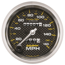 Load image into Gallery viewer, Autometer 3-3/8in Carbon Fiber 0-160MPH Mechanical Speedometer