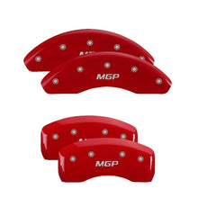 Load image into Gallery viewer, MGP 4 Caliper Covers Engraved Front &amp; Rear MGP Red Finish Silver Char 2018 Fiat 124 Spider